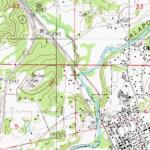 Topographic Map of Cabin Creek, OR