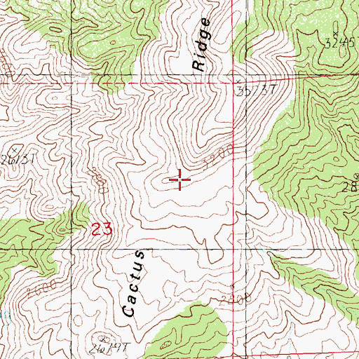 Topographic Map of Cactus Ridge, OR