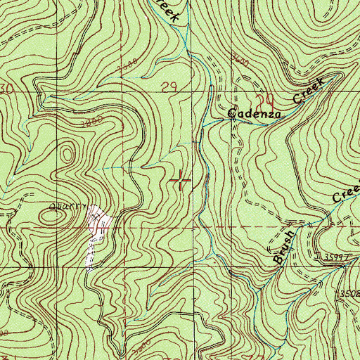 Topographic Map of Cadenza Creek, OR