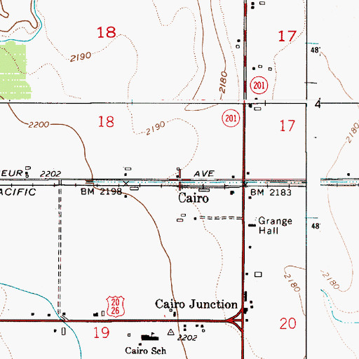Topographic Map of Cairo, OR