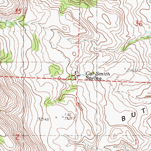 Topographic Map of Cal Smith Spring, OR
