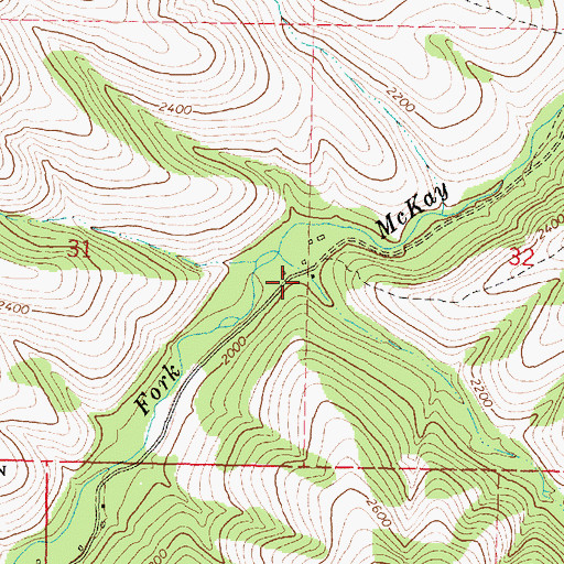 Topographic Map of Calamity Creek, OR