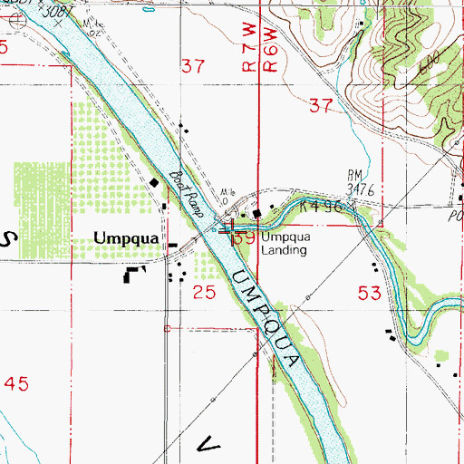 Topographic Map of Calapooya Creek, OR