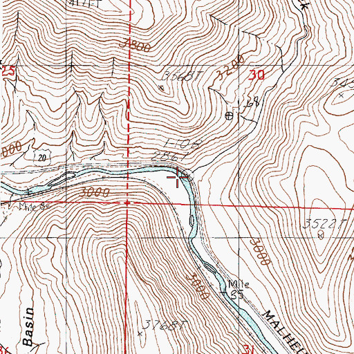Topographic Map of Calf Creek, OR