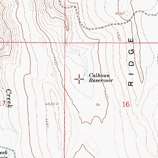 Topographic Map of Calhoun Reservoir, OR