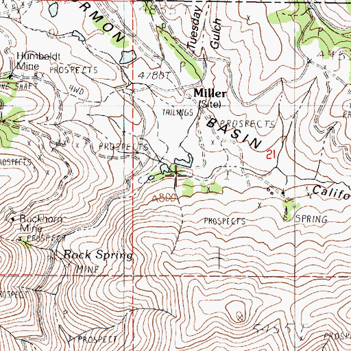 Topographic Map of California Gulch, OR