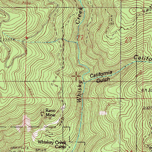 Topographic Map of California Gulch, OR