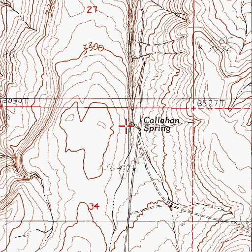 Topographic Map of Callahan Spring, OR