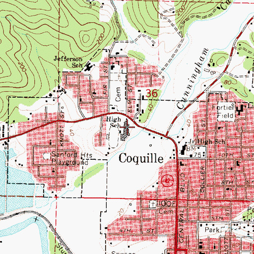 Topographic Map of Calloway Creek, OR