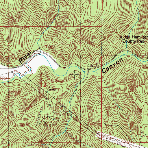 Topographic Map of Camas Creek, OR