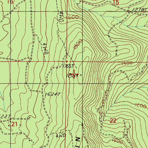 Topographic Map of Camas Mountain, OR