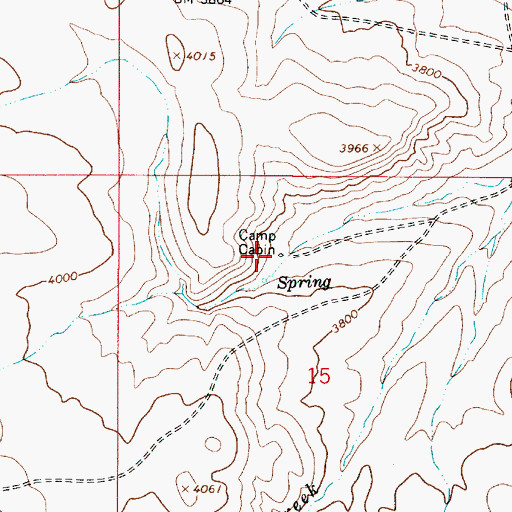 Topographic Map of Camp Cabin, OR