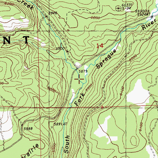 Topographic Map of Camp Creek, OR