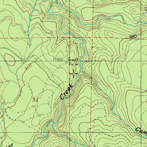 Topographic Map of Camp Creek, OR