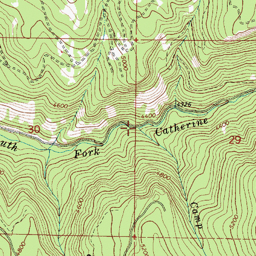 Topographic Map of Camp Creek, OR