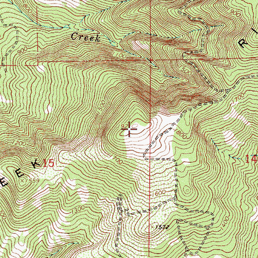 Topographic Map of Camp Creek Ridge, OR