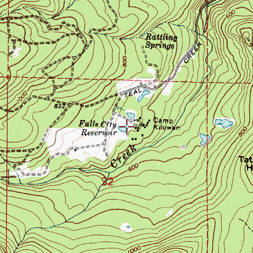 Topographic Map of Camp Kilowan, OR