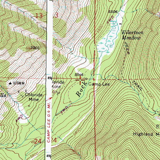Topographic Map of Camp Lee, OR
