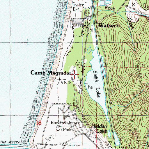 Topographic Map of Camp Magruder, OR