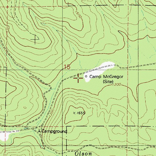 Topographic Map of Camp McGregor, OR