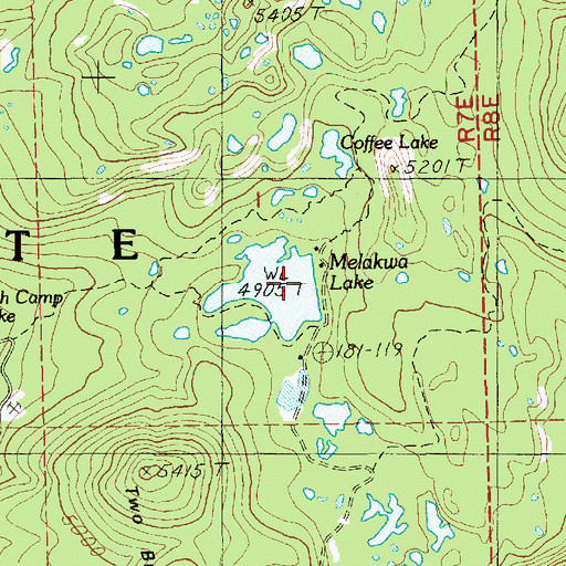 Topographic Map of Camp Melakwa, OR