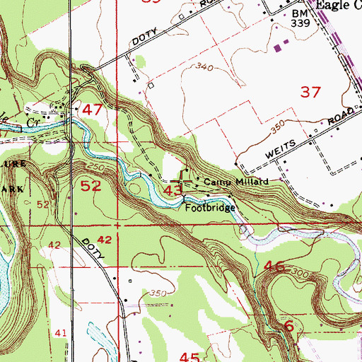 Topographic Map of Camp Millard (historical), OR