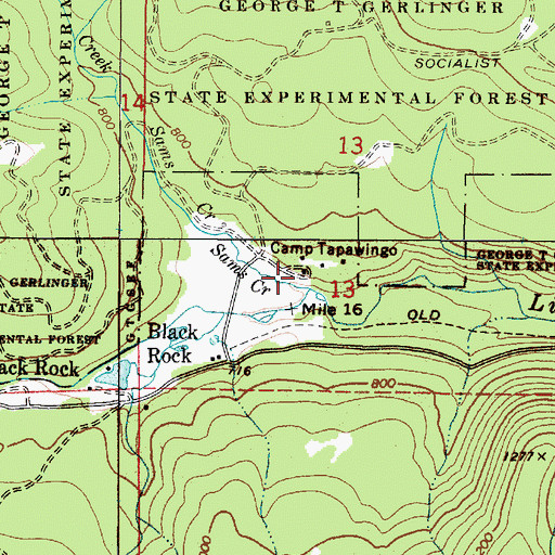 Topographic Map of Camp Tapawingo, OR