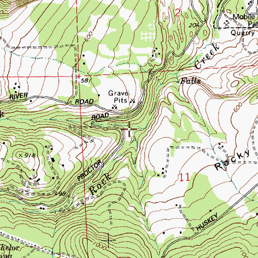 Topographic Map of Campbell Creek, OR