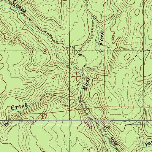 Topographic Map of Campbell Creek, OR
