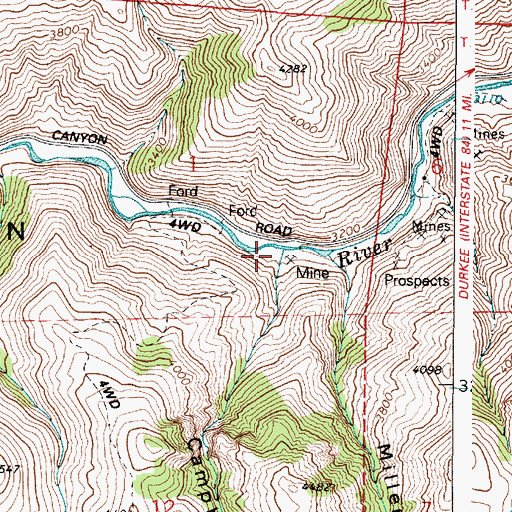 Topographic Map of Campbell Gulch, OR