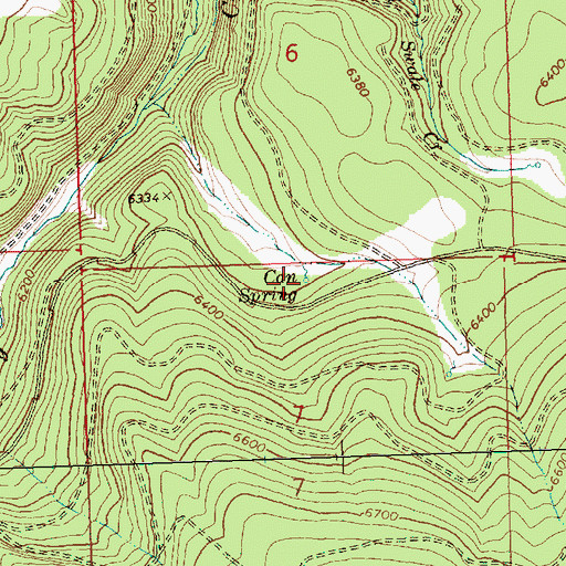 Topographic Map of Can Spring, OR