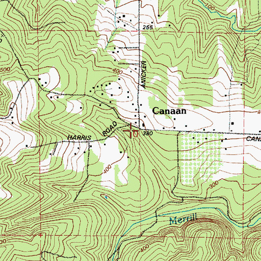 Topographic Map of Canaan, OR