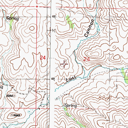 Topographic Map of Cannon Gulch, OR