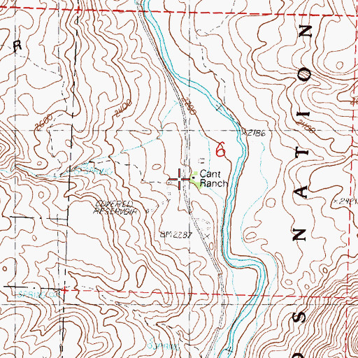 Topographic Map of John Day Fossil Beds National Monument Cant Ranch Museum, OR