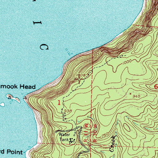 Topographic Map of Cannon Beach Trail, OR