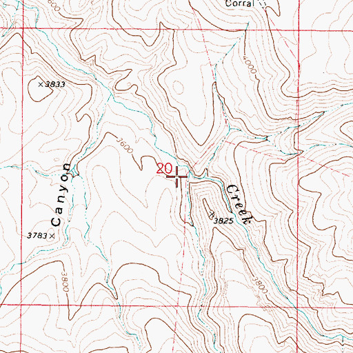 Topographic Map of Canyon Creek, OR