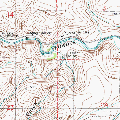 Topographic Map of Canyon Creek, OR