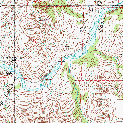 Topographic Map of Canyon Creek, OR