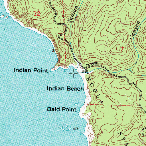 Topographic Map of Canyon Creek, OR