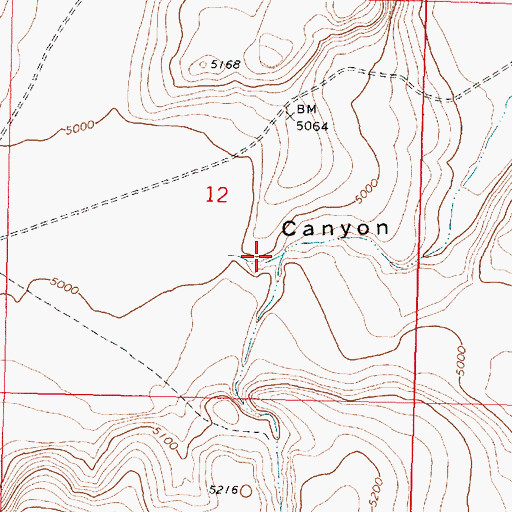 Topographic Map of Canyon Creek, OR