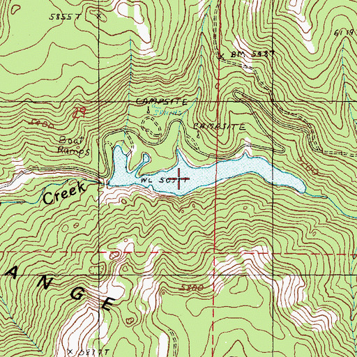 Topographic Map of Canyon Creek Meadow, OR
