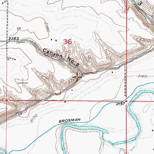 Topographic Map of Canyon Number 2, OR