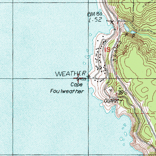 Topographic Map of Cape Foulweather, OR