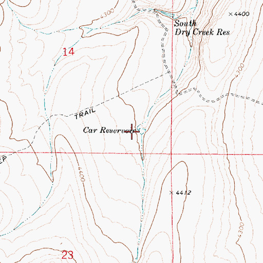 Topographic Map of Car Reservoir, OR