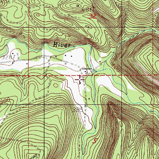 Topographic Map of Carcus Creek, OR