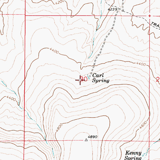 Topographic Map of Carl Spring, OR