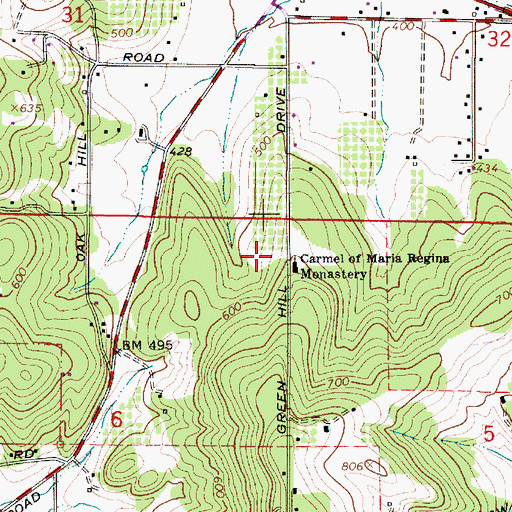 Topographic Map of Carmel of Maria Regina Monastery, OR