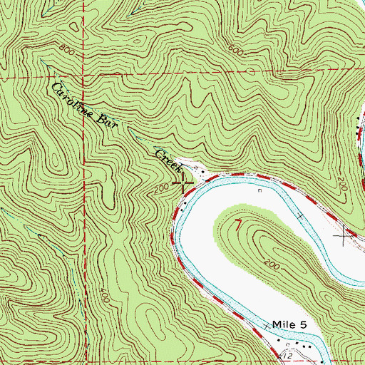 Topographic Map of Caroline Bar Creek, OR
