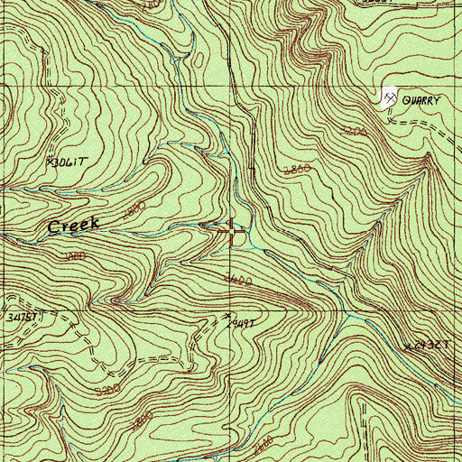 Topographic Map of Carpenter Creek, OR