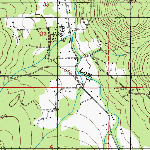 Topographic Map of Carr Creek, OR